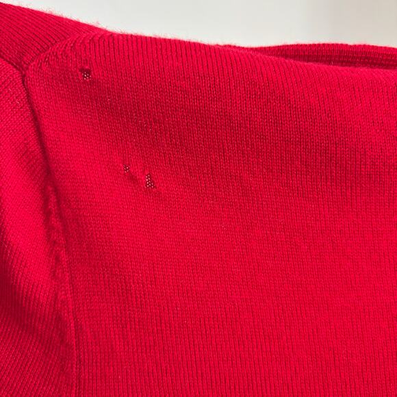 Talbots Petite Pure Merino Wool Sweater Women's Size Medium Holiday Red Sweater - Picture 4 of 7